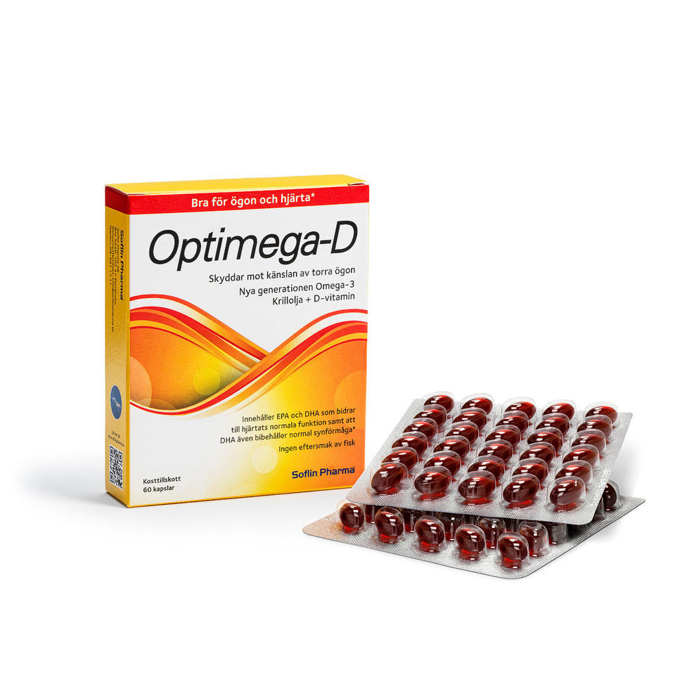 Optimega-D Omega-3 skyddar mot känslan av torra ögon