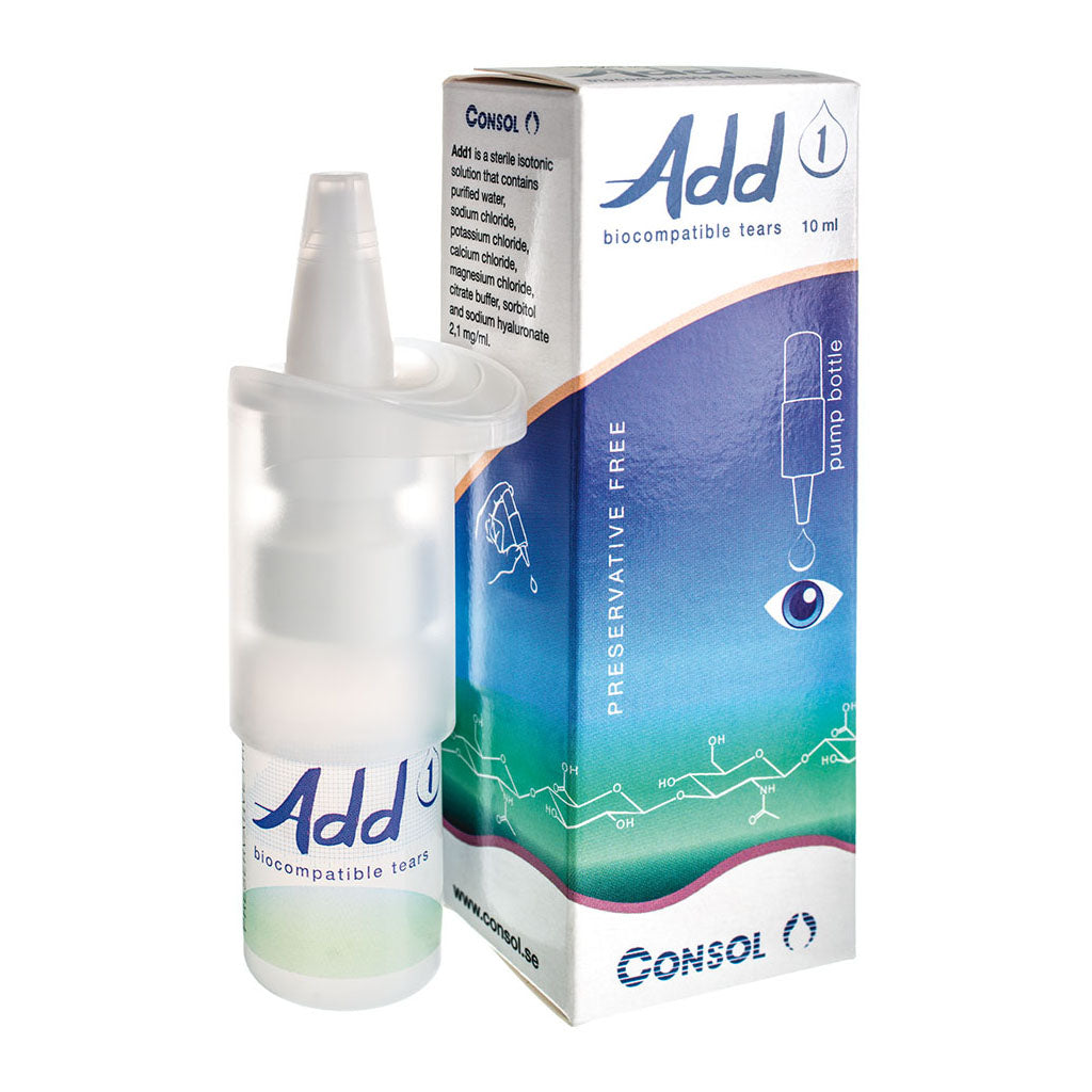 Köp Add1 | Svensk ögondroppe | Lindrar torra ögon | Utan konserveringsmedel